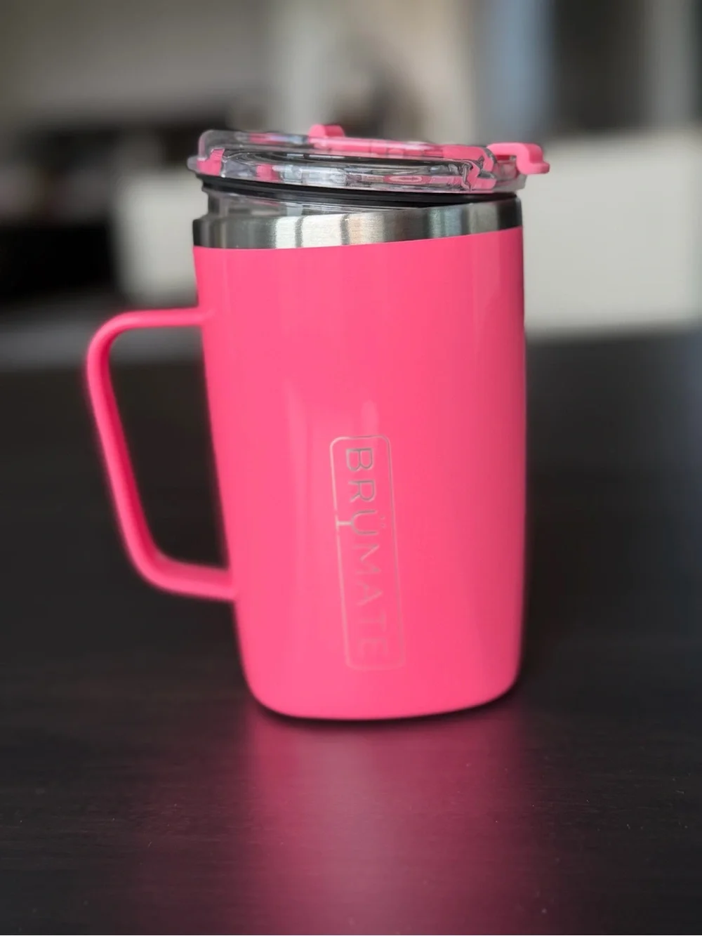 BrüMate Hot Pink Travel Mug with Handle